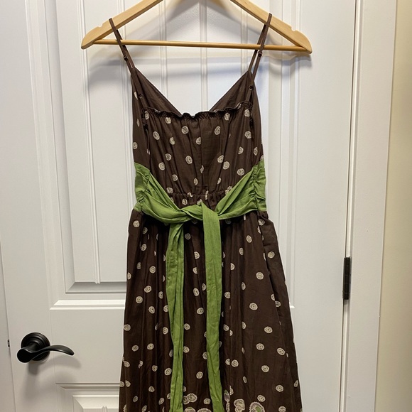 Max Studio Summer Strap Dress with Waist Tie - Picture 3 of 5